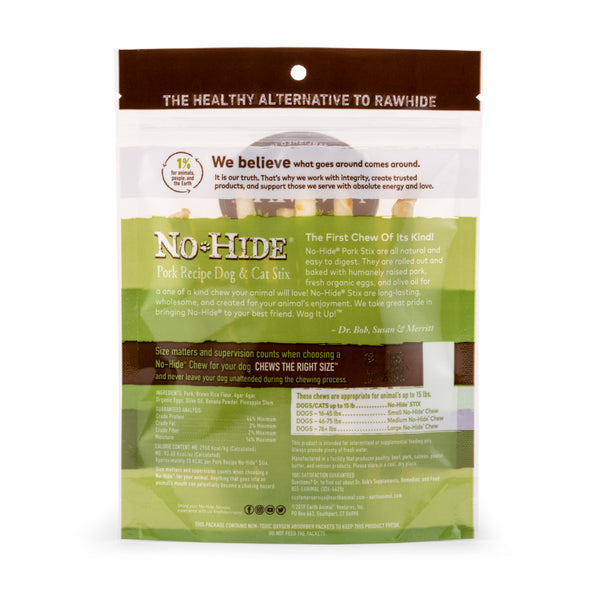 Earth Animal No-Hide Pork Stix Chew Dog Treat