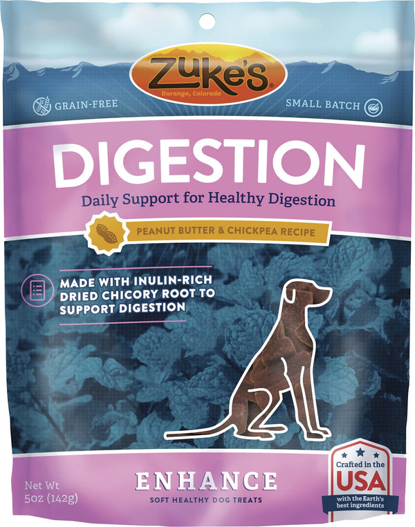 Zuke's Enhance Digestion Peanut Butter & Chickpea Recipe Dog Treats, 5-oz