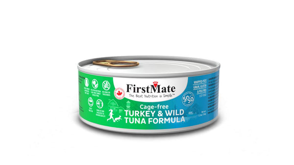 FirstMate 50/50 Formula Cage-Free Turkey & Wild Tuna Wet Cat Food Can