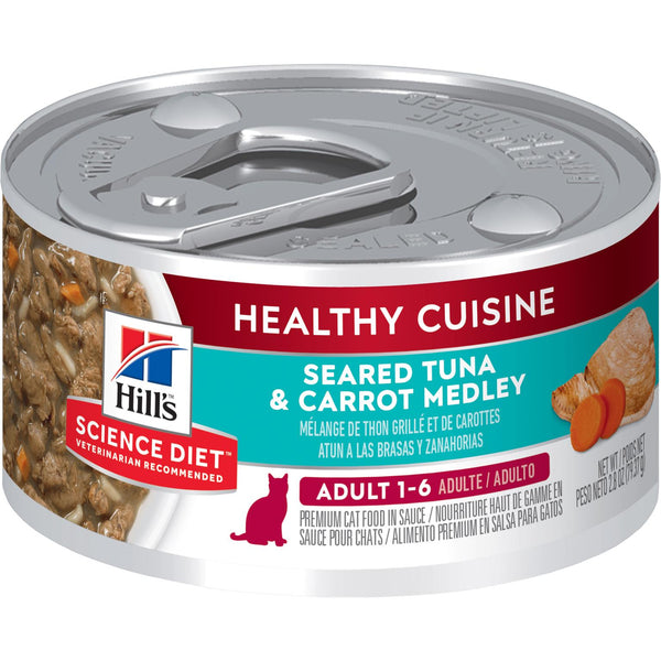 Hill's Science Diet Adulte Healthy Cuisine Mélange de Thon Poêlé et Carottes Nourriture humide pour chats