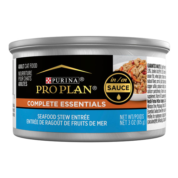 Purina Pro Plan Complete Essentials Seafood Stew Entree in Sauce Wet Cat Food Can