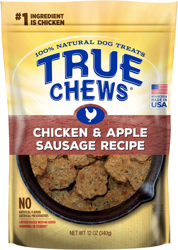 True Chews Chicken & Apple Sausage Recipe Dog Treats, 12-oz