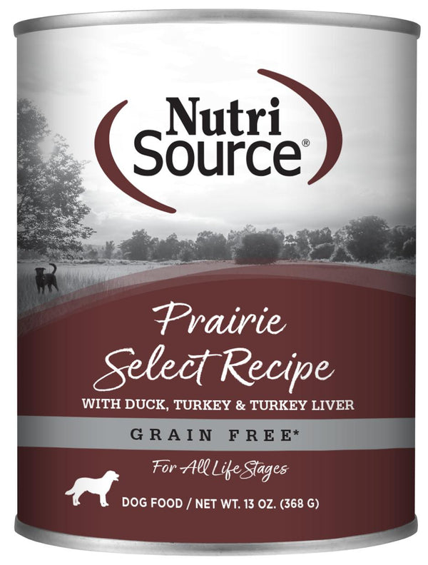 NutriSource Prairie Select Grain-Free Wet Dog Food Can