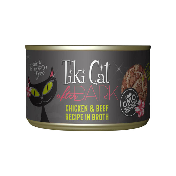 Tiki Cat After Dark Poulet et Recette de Bœuf dans un Bouillon