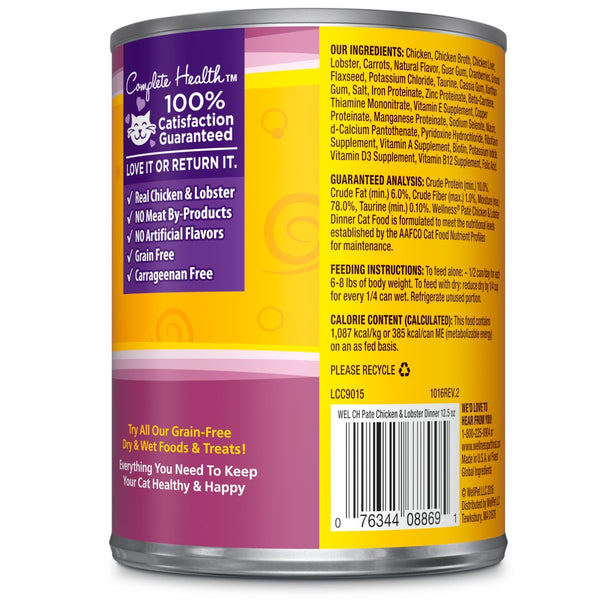 Wellness Complete Health Pâté Poulet et Homard Recette Nourriture humide pour chats en boîtes