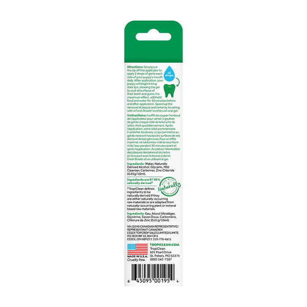 Tropiclean Fresh Breath Oral Care Clean Teeth Gel for Puppies, 2-oz
