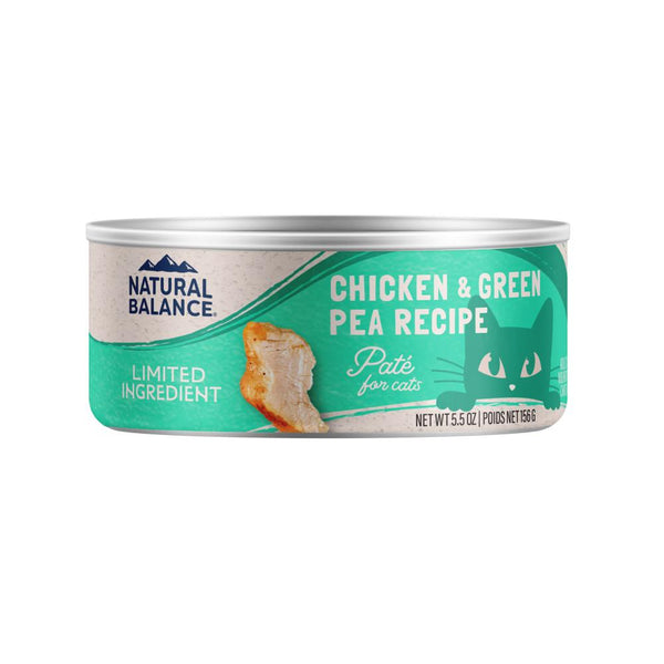 Natural Balance Limited Ingredient Chicken & Green Pea Wet Cat Food Can