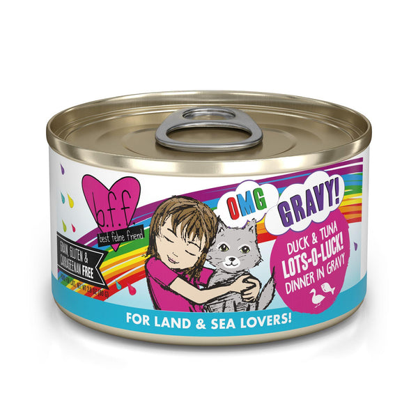 BFF OMG GRAVY Canette de nourriture humide pour chat Canard & Thon Lots-O-Luck! Dîner en sauce