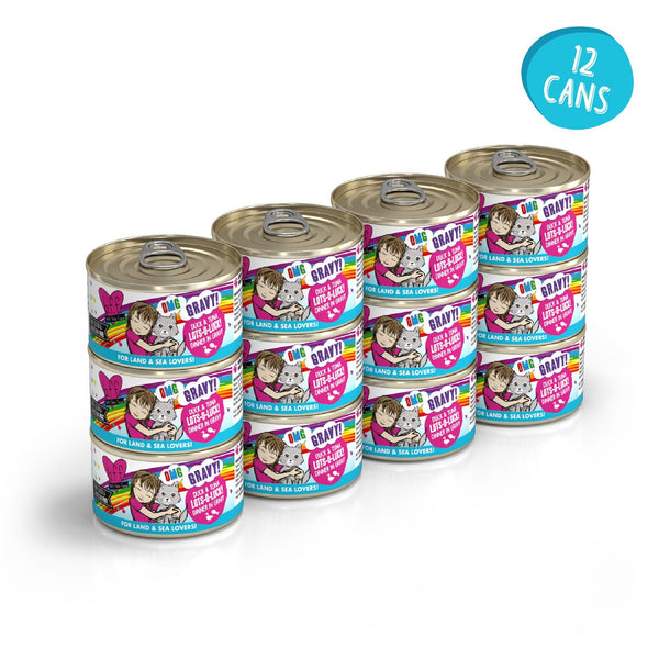 BFF OMG GRAVY Canette de nourriture humide pour chat Canard & Thon Lots-O-Luck! Dîner en sauce