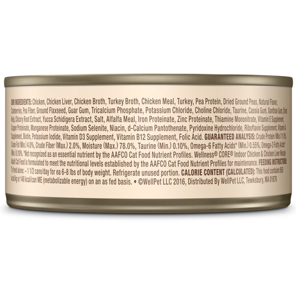 Wellness CORE Pâté sans céréales Poulet d'intérieur et foie de poulet Nourriture humide pour chat en boîte