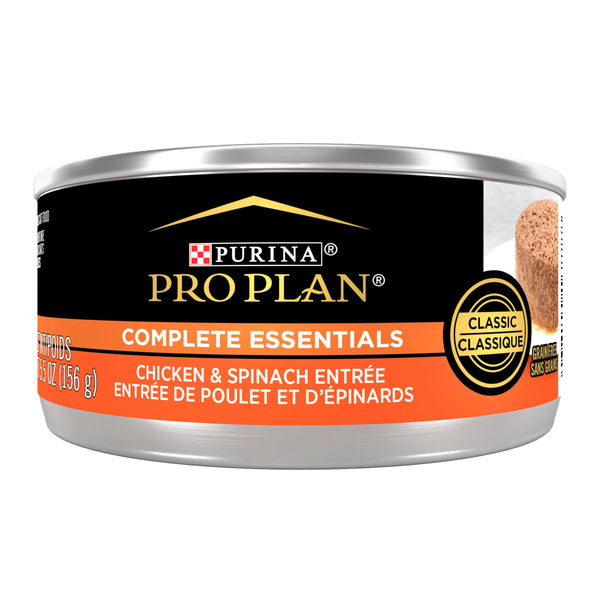 Purina Pro Plan Adulte Sans céréales Entrée classique au poulet et épinards Nourriture humide en conserve pour chats
