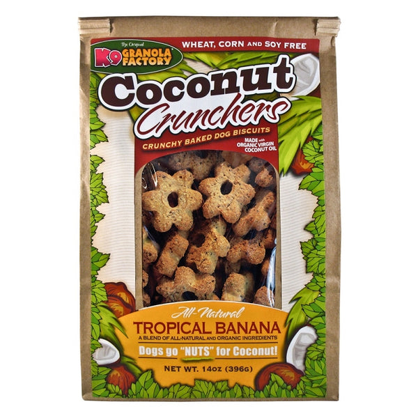 K9 Granola Factory Coconut Crunchers Recette Tropicale à la Banane Friandises pour chiens, 14 oz