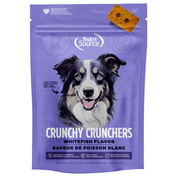 NutriSource Crunchy Crunchers Whitefish Dog Treats, 14-oz