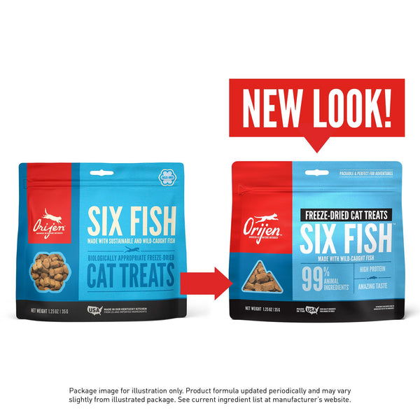 ORIJEN Six Fish Grain-Free Freeze-Dried Cat Treats, 1.25-oz
