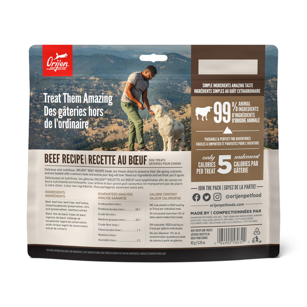 ORIJEN Ranch-Raised Beef Grain-Free Freeze-Dried Dog Treats