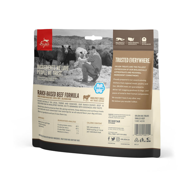 ORIJEN Ranch-Raised Beef Grain-Free Freeze-Dried Dog Treats