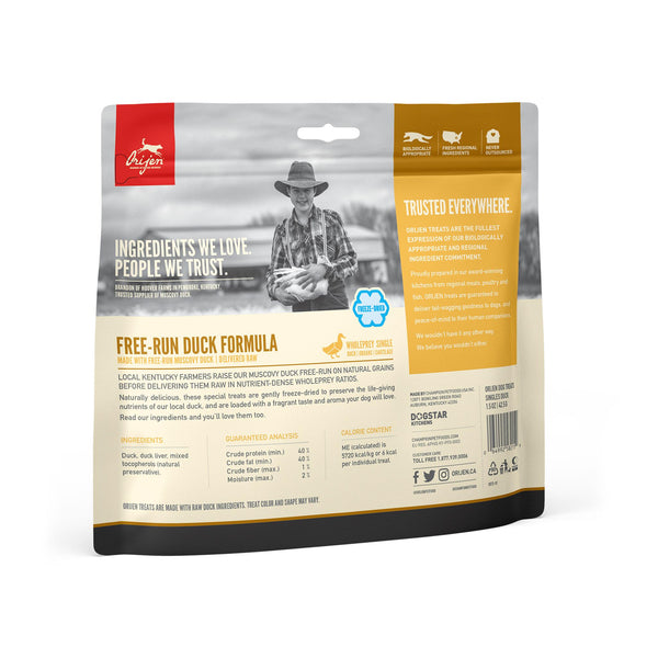 ORIJEN Free-Run Duck Grain-Free Freeze-Dried Dog Treats
