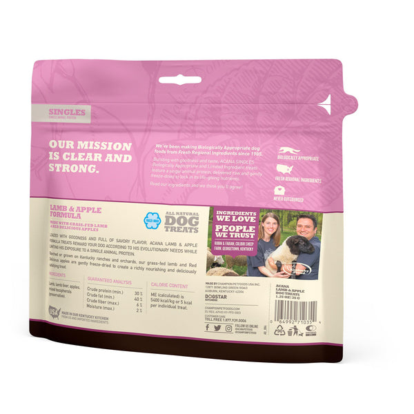 ACANA Singles Lamb & Apple Grain-Free Freeze-Dried Dog Treats