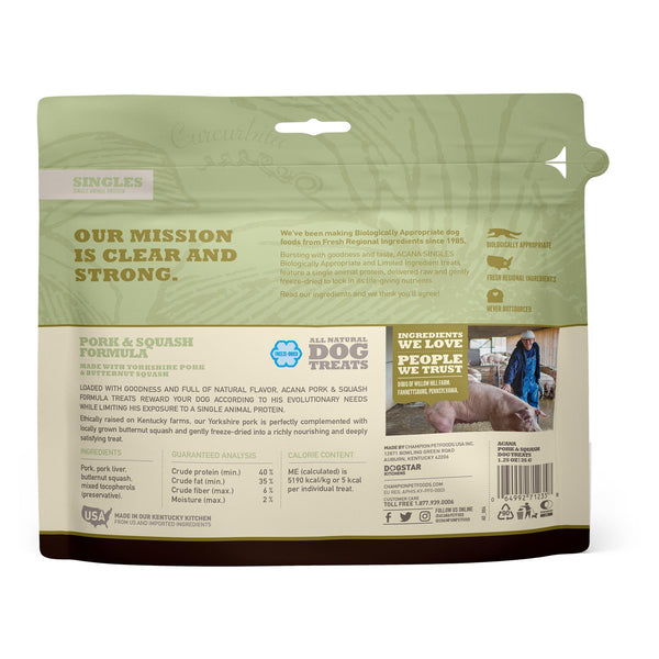 ACANA Singles Pork & Squash Grain-Free Freeze-Dried Dog Treats