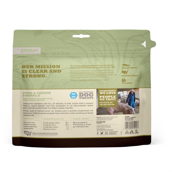 ACANA Singles Pork & Squash Grain-Free Freeze-Dried Dog Treats