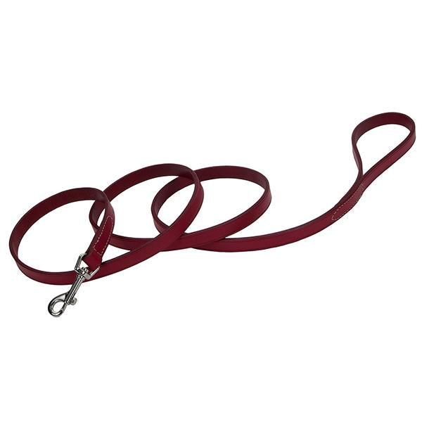 Circle T Oak Tanned Leather Dog Leash, Red