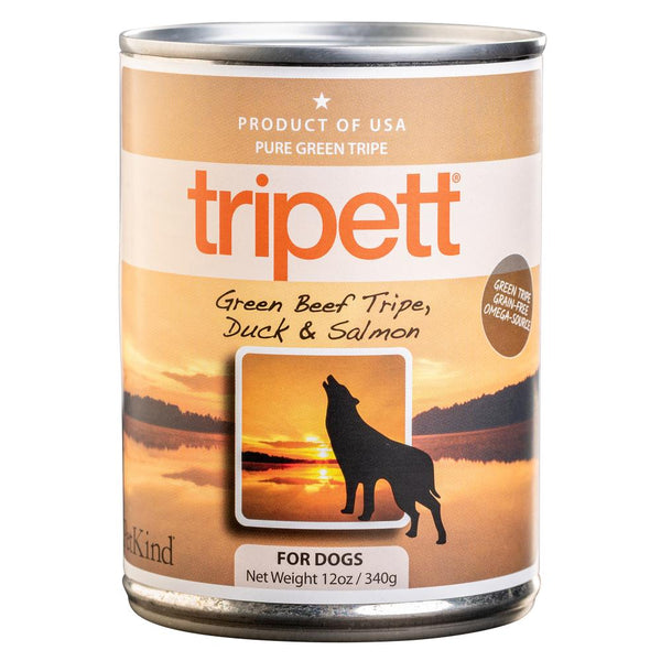 PetKind Tripett Green Beef Tripe, Duck & Salmon Grain-Free Wet Dog Food Can