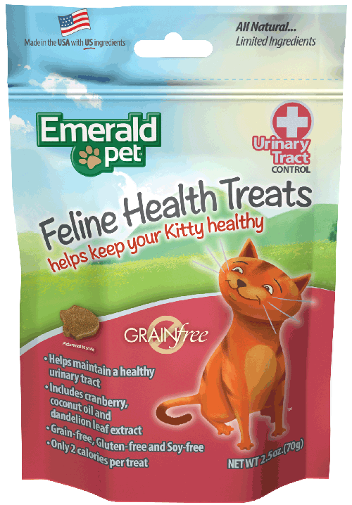 Gâteries pour chat sans céréales à saveur de poulet Emerald Pet, sac de 2,5 oz