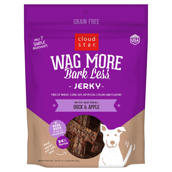 Cloud Star Wag More Bark Less Jerky Duck & Apple, 10-oz