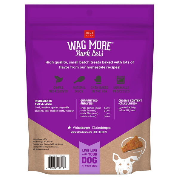 Cloud Star Wag More Bark Less Jerky Duck & Apple, 10-oz