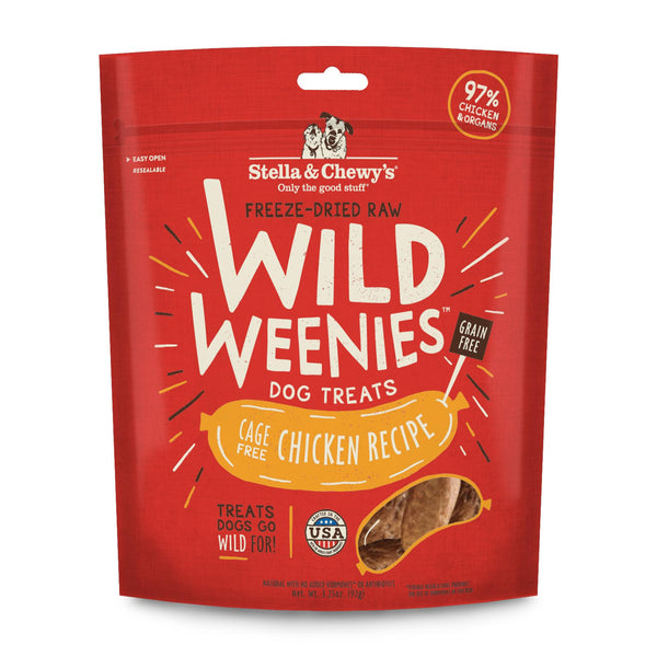 Stella & Chewy's Wild Weenies Friandises lyophilisées pour chiens, recette au poulet élevé sans cage