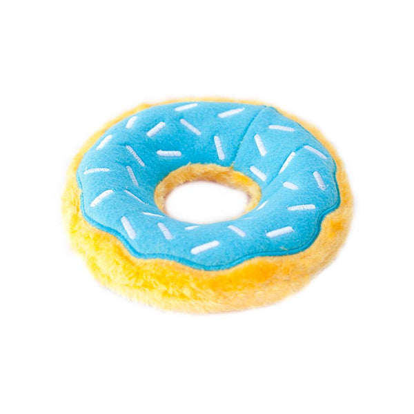 ZippyPaws Donutz Blueberry Dog Toy, Blue/Yellow