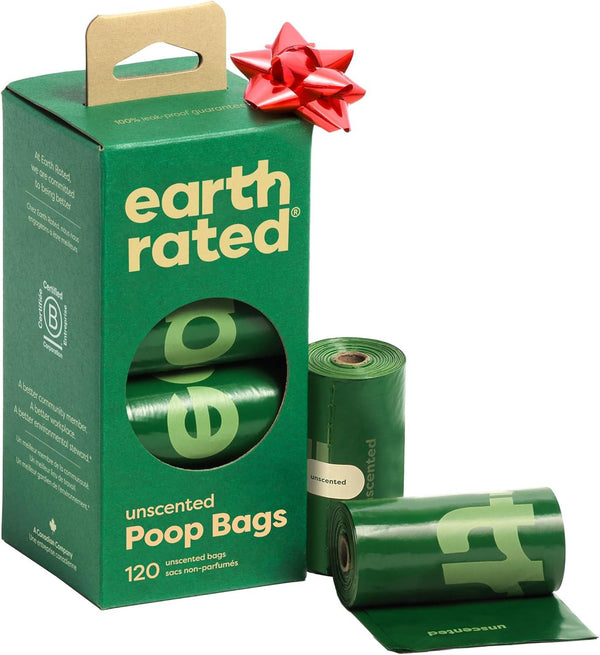 Earth Rated Poop Bags Refill Pack, Unscented, 120 Count