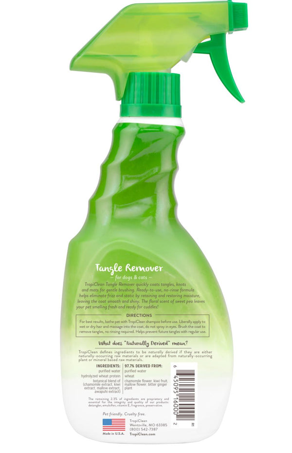 Tropiclean Sweet Pea Tangle Remover Spray for Pets, 16-oz