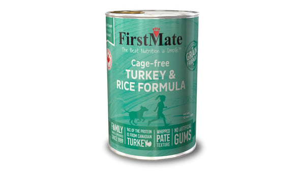 FirstMate Grain Friendly Cage-Free Turkey & Rice Wet Dog Food Can