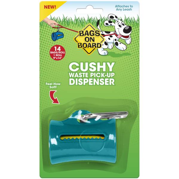 Bags On Board Cushy Dispenser Teal, 14 Bags
