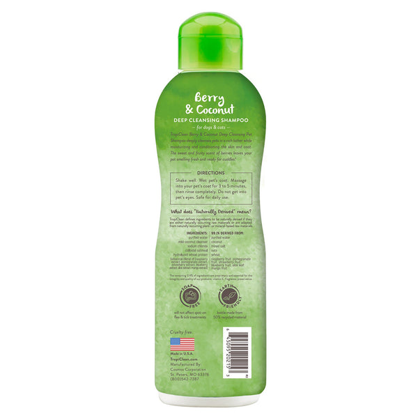 Tropiclean Berry & Coconut Deep Cleansing Pet Shampoo, 20-oz