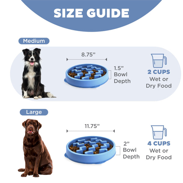 Outward Hound Fun Feeder Slo Bowl Dog Slow Feeder, Blue