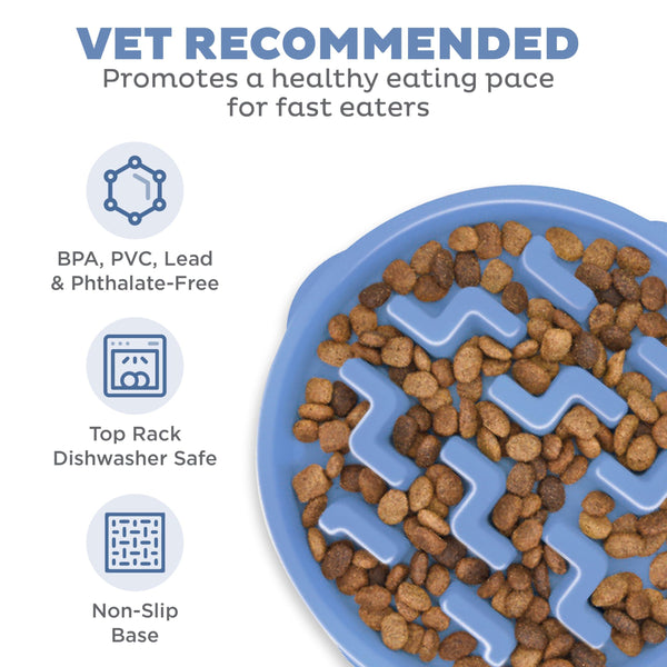 Outward Hound Fun Feeder Slo Bowl Dog Slow Feeder, Blue