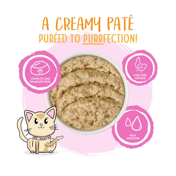 Weruva Cat Pate Meal of Fortune Chicken Breast Dinner With Chicken Liver in a Hydrating Puree Wet Cat Food Pouch