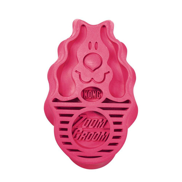 KONG ZoomGroom Dog Brush, Rasberry