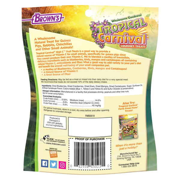Brown's Tropical Carnival High C Small Animal Treats, 2.25-oz