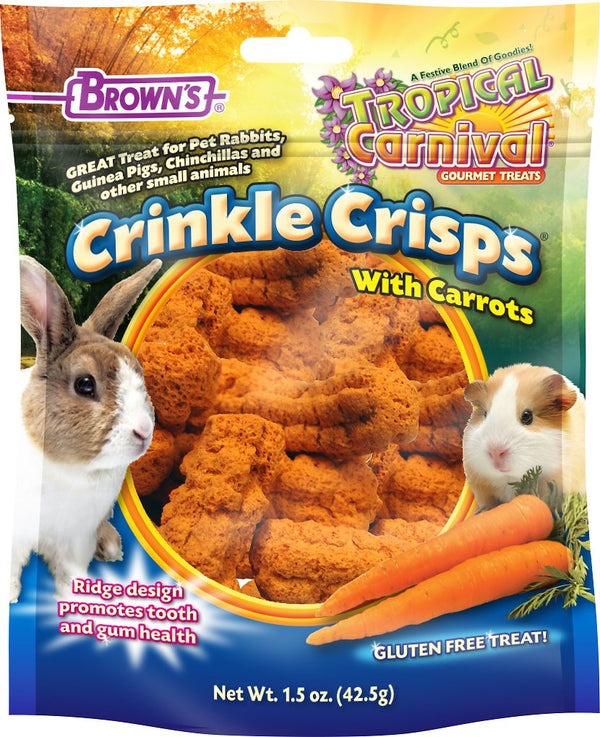 Brown's Tropical Carnival Croustillants Froissés à la Carotte Friandises pour petits animaux, 1.5-oz