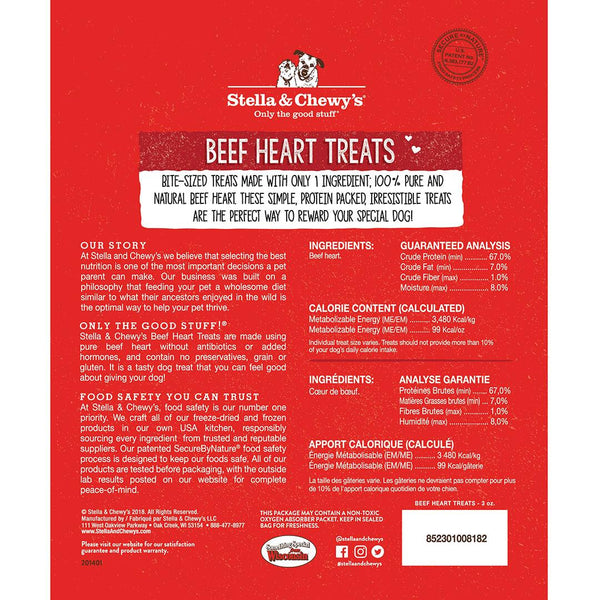 Stella & Chewy's Friandises pour chiens au cœur de bœuf lyophilisé, 3 oz