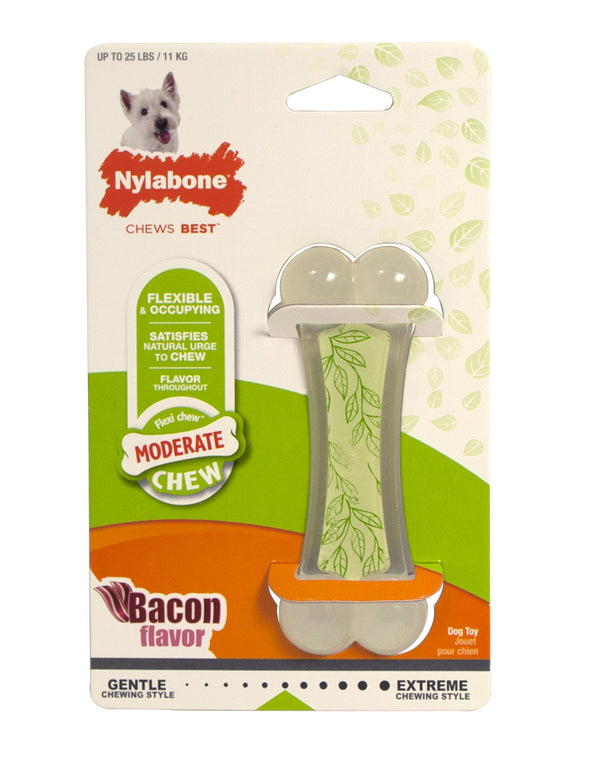 Nylabone FlexiChew Zen Bacon Flavored Dog Chew Toy, Small