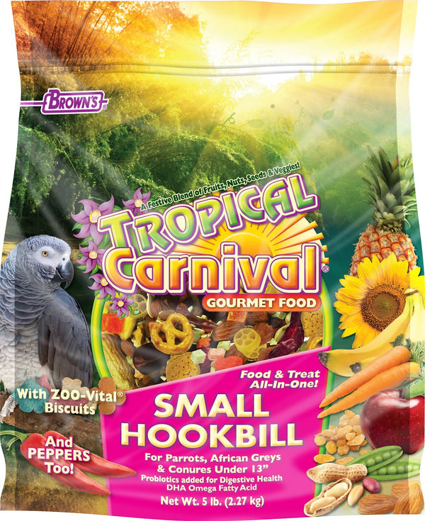 Brown's Tropical Carnival Biscuits Nourriture pour petits oiseaux à bec crochu, 5 lb