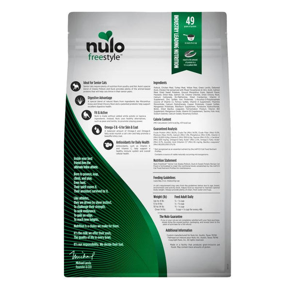 Nulo Cat Freestyle Senior Pollock, Duck, & Sweet Potato Recipe Grain-Free Dry Cat Food