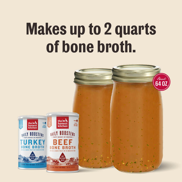 The Honest Kitchen Daily Boosters Instant Beef Bone Broth with Turmeric for Dogs