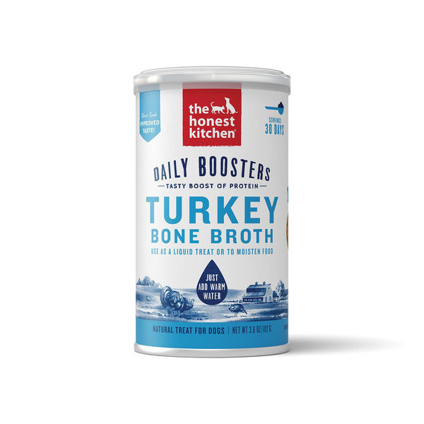 The Honest Kitchen Daily Boosters Instant Turkey Bone Broth with Turmeric for Dogs, 3.6-oz