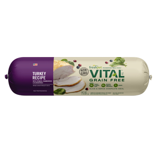 Freshpet Vital Turkey Recipe Grain-Free Roll Dog Food, 2-lb
