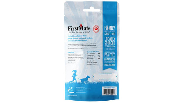 FirstMate Wild Pacific Caught Fish Meal & Blueberries Dog Treats, 8-oz